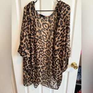 Boutique Leopard Print Swim Coverup